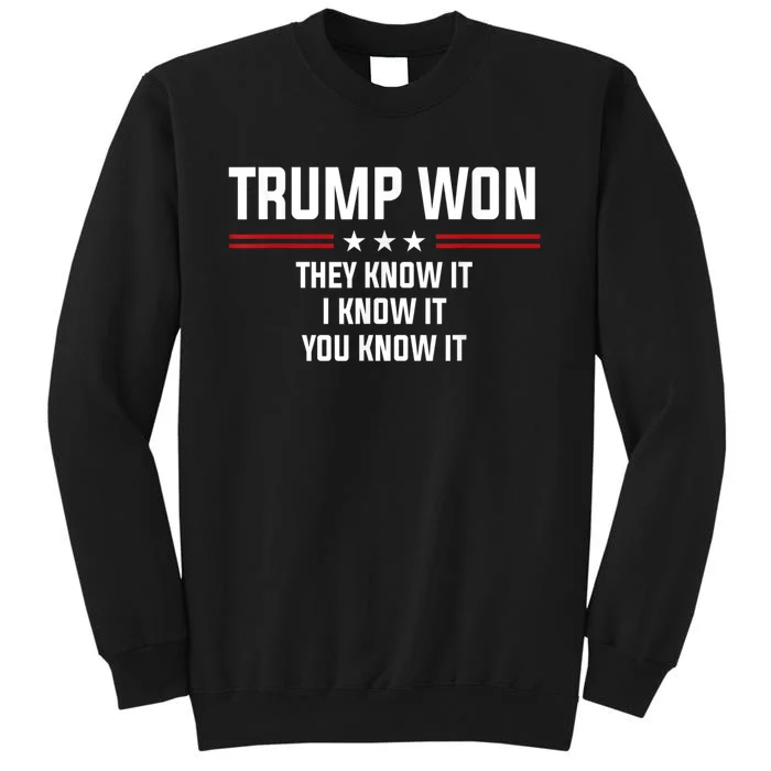 4546 Trump Won They Know It I Know It You Know It Tall Sweatshirt