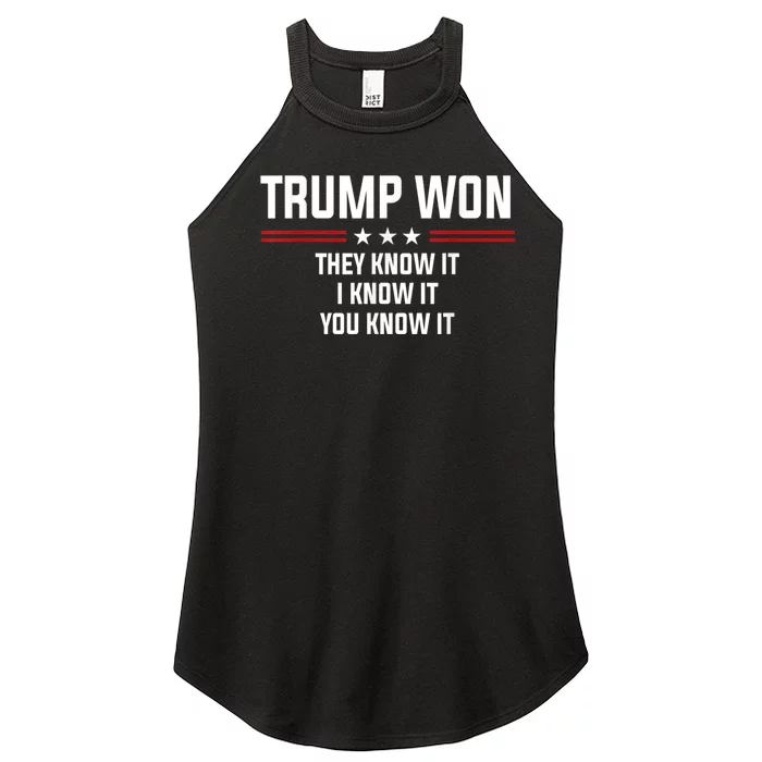 4546 Trump Won They Know It I Know It You Know It Women’s Perfect Tri Rocker Tank