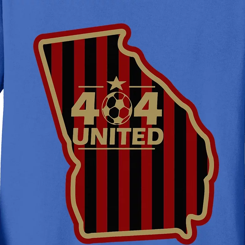 404 United Atlanta Soccer Original Georgia Map Kids Long Sleeve Shirt