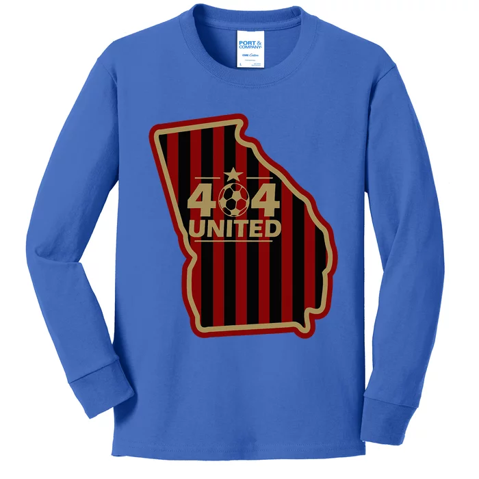 404 United Atlanta Soccer Original Georgia Map Kids Long Sleeve Shirt