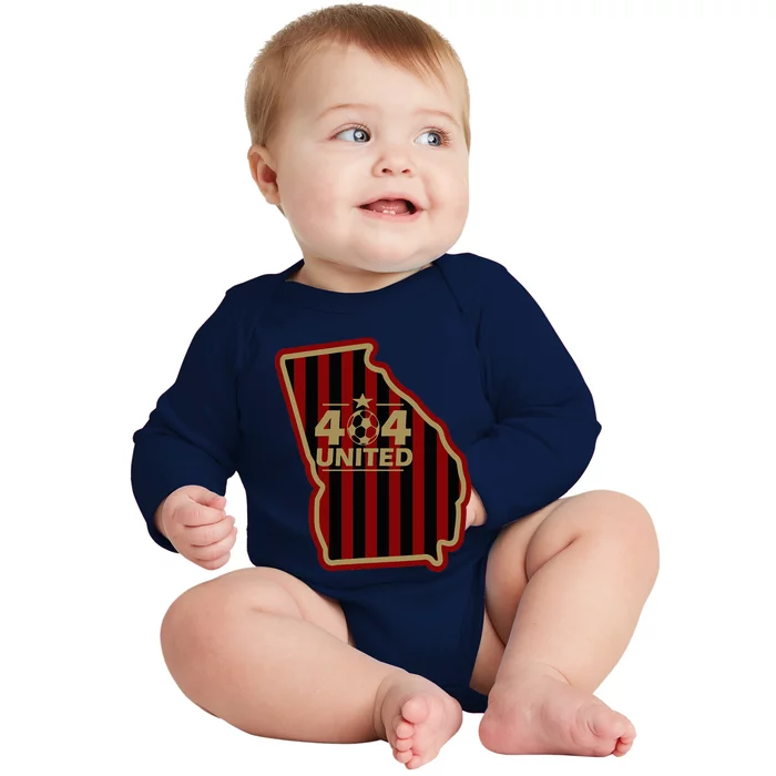 404 United Atlanta Soccer Original Georgia Map Baby Long Sleeve Bodysuit