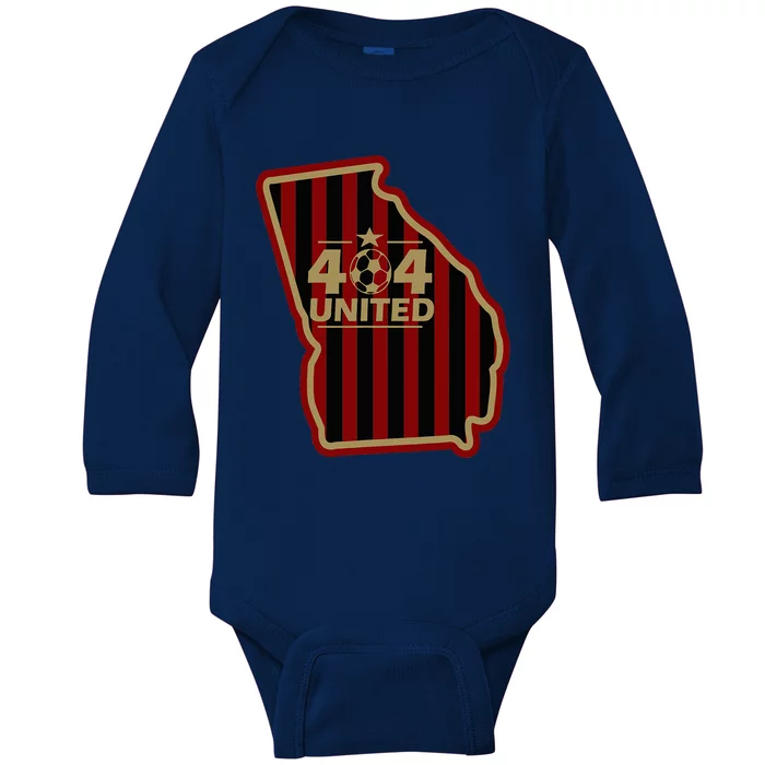 404 United Atlanta Soccer Original Georgia Map Baby Long Sleeve Bodysuit