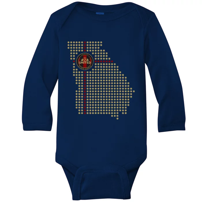 404 United Atlanta Soccer Fan Jersey Georgia Map Edition Baby Long Sleeve Bodysuit