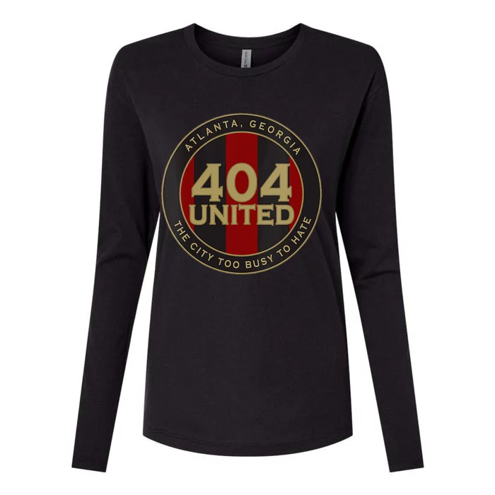 404 United Atlanta Soccer Fan City Too Busy To Hate Emblem Womens Cotton Relaxed Long Sleeve T-Shirt