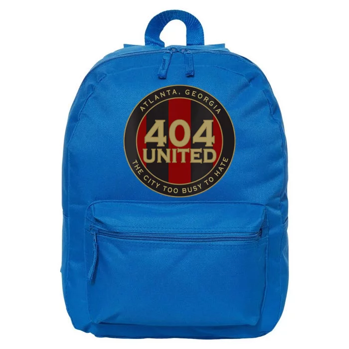 404 United Atlanta Soccer Fan City Too Busy To Hate Emblem 16 in Basic Backpack