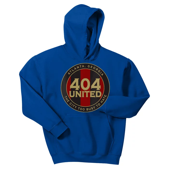 404 United Atlanta Soccer Fan City Too Busy To Hate Emblem Kids Hoodie