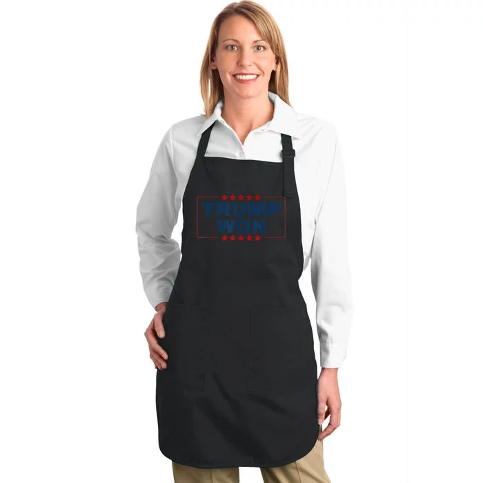 47th Us President Trump Won Maga Won Election 2024 Gift Full-Length Apron With Pocket