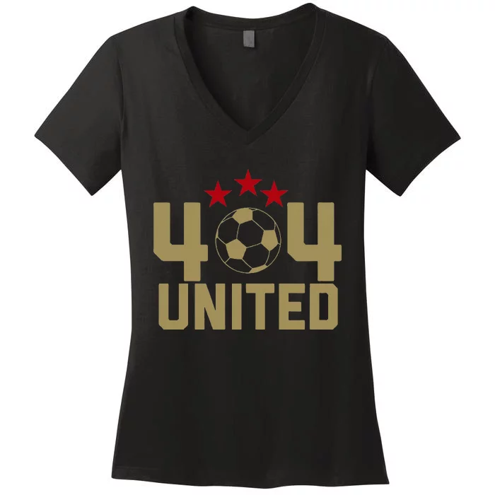 404 United Soccer Fan Jersey Original Design Women's V-Neck T-Shirt