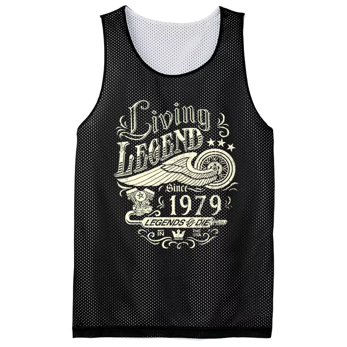 44th vintage Birthday 44 Living Legend Never Die 1979 Birthday Mesh Reversible Basketball Jersey Tank