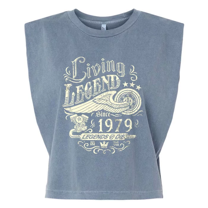 44th vintage Birthday 44 Living Legend Never Die 1979 Birthday Garment-Dyed Women's Muscle Tee