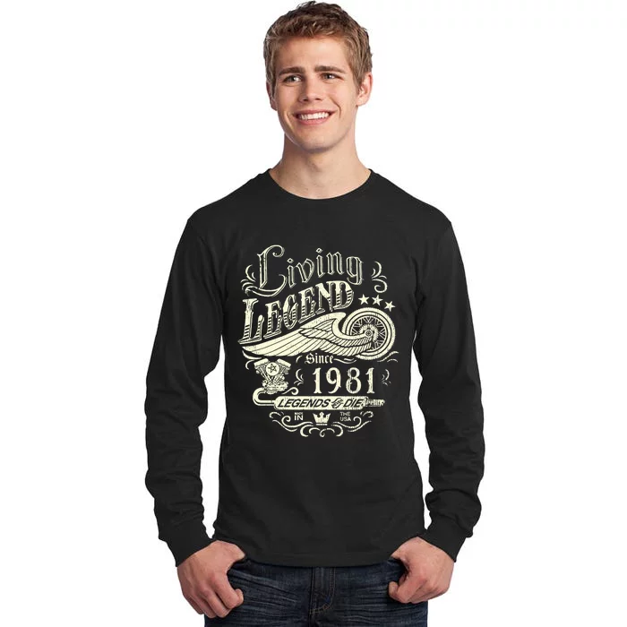 42nd vintage Birthday 42 Living Legend Never Die 1981 Birthday Tall Long Sleeve T-Shirt