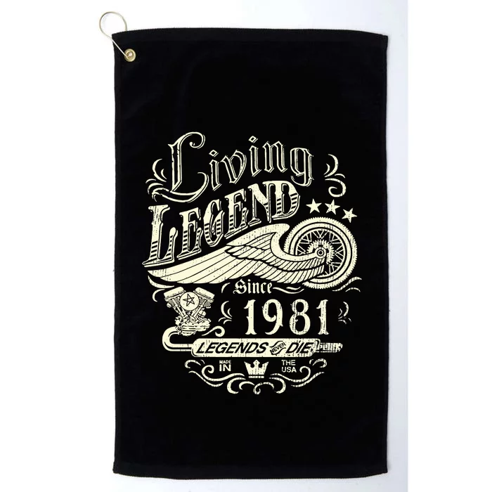 42nd vintage Birthday 42 Living Legend Never Die 1981 Birthday Platinum Collection Golf Towel