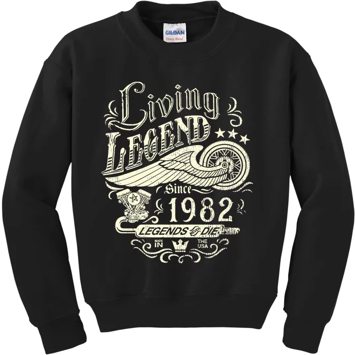 41st vintage Birthday 41 Living Legend Never Die 1982 Birthday Kids Sweatshirt