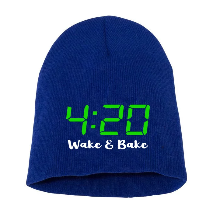 420 Wake And Bake Funny Marijuana Stoner Gift Short Acrylic Beanie