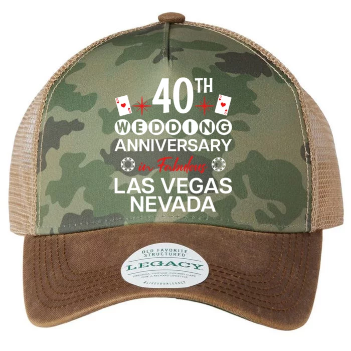 40th Wedding Anniversary In Las Vegas 40 Years Married Legacy Tie Dye Trucker Hat