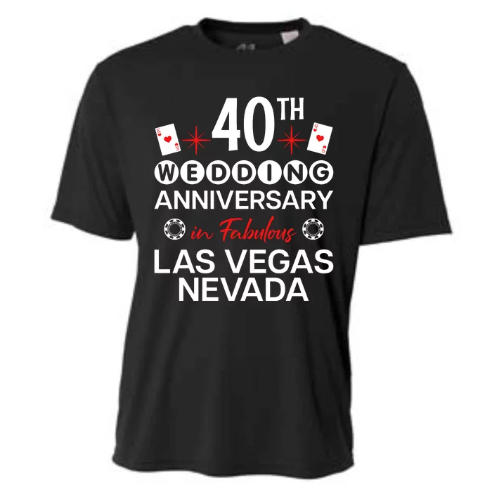 40th Wedding Anniversary In Las Vegas 40 Years Married Cooling Performance Crew T-Shirt