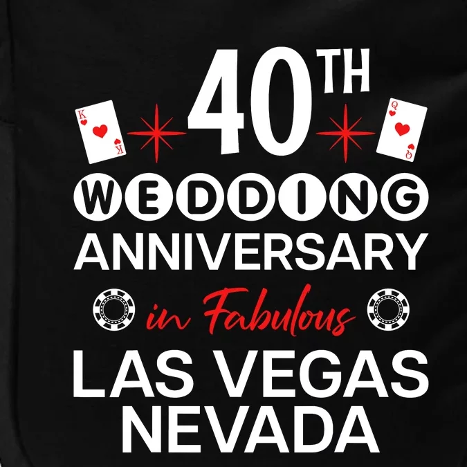 40th Wedding Anniversary In Las Vegas 40 Years Married Impact Tech Backpack