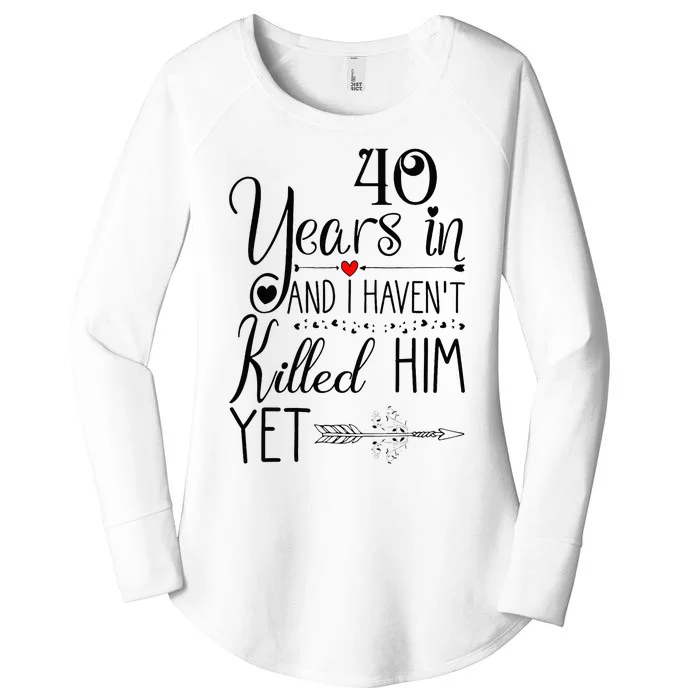 40th Wedding Anniversary For Her Wife 40 Years Of Marriage Women's Perfect Tri Tunic Long Sleeve Shirt