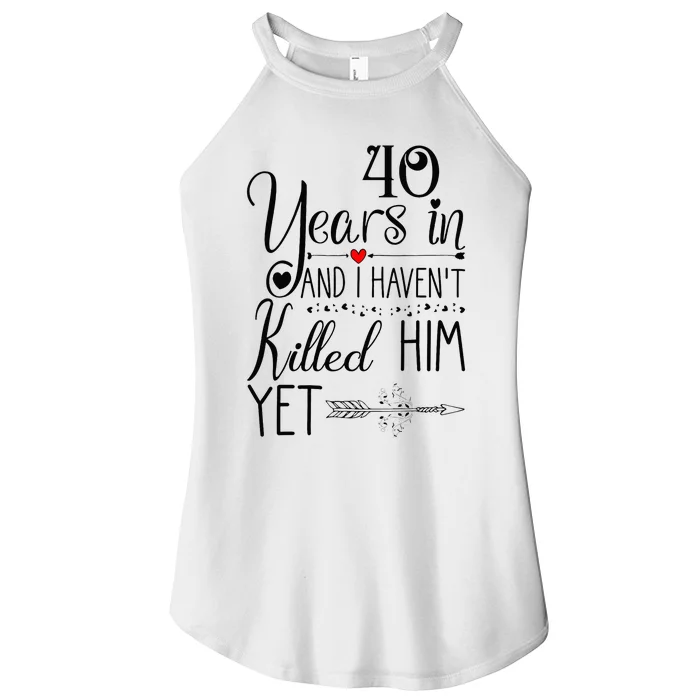 40th Wedding Anniversary For Her Wife 40 Years Of Marriage Women’s Perfect Tri Rocker Tank