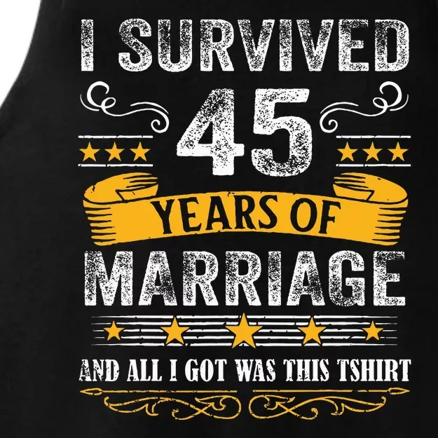 45th Wedding Anniversary Couples Husband Wife 45 Years Ladies Tri-Blend Wicking Tank