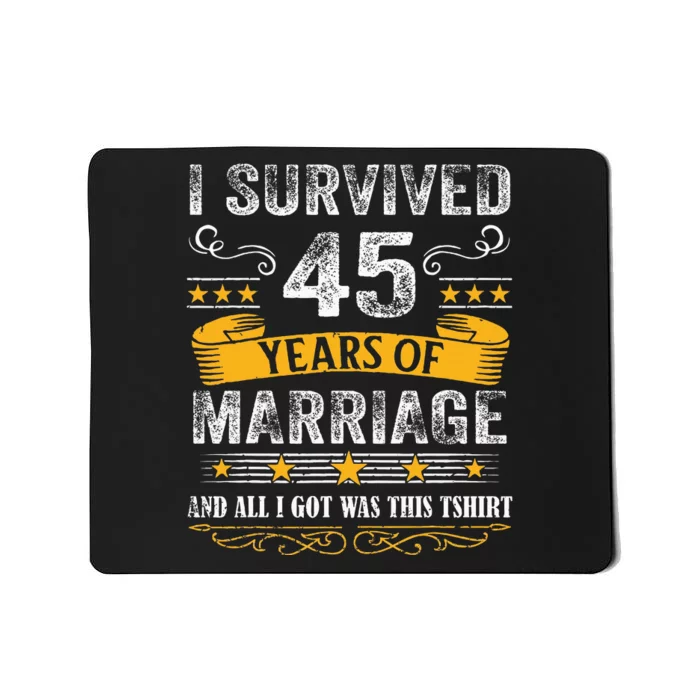 45th Wedding Anniversary Couples Husband Wife 45 Years Mousepad