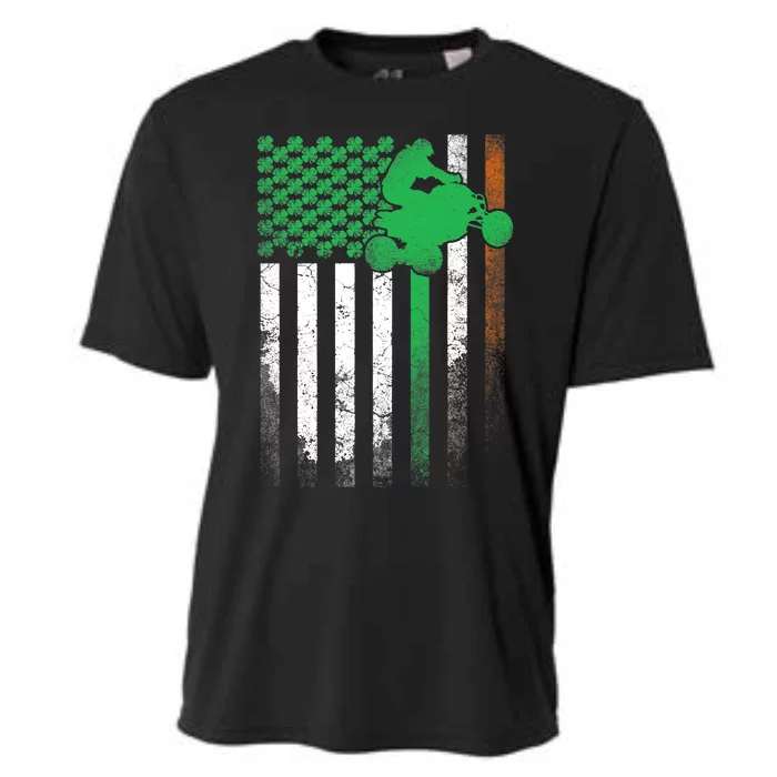 4 Wheeler ATV Gift St. Patrick's Day Irish American Flag Premium Cooling Performance Crew T-Shirt