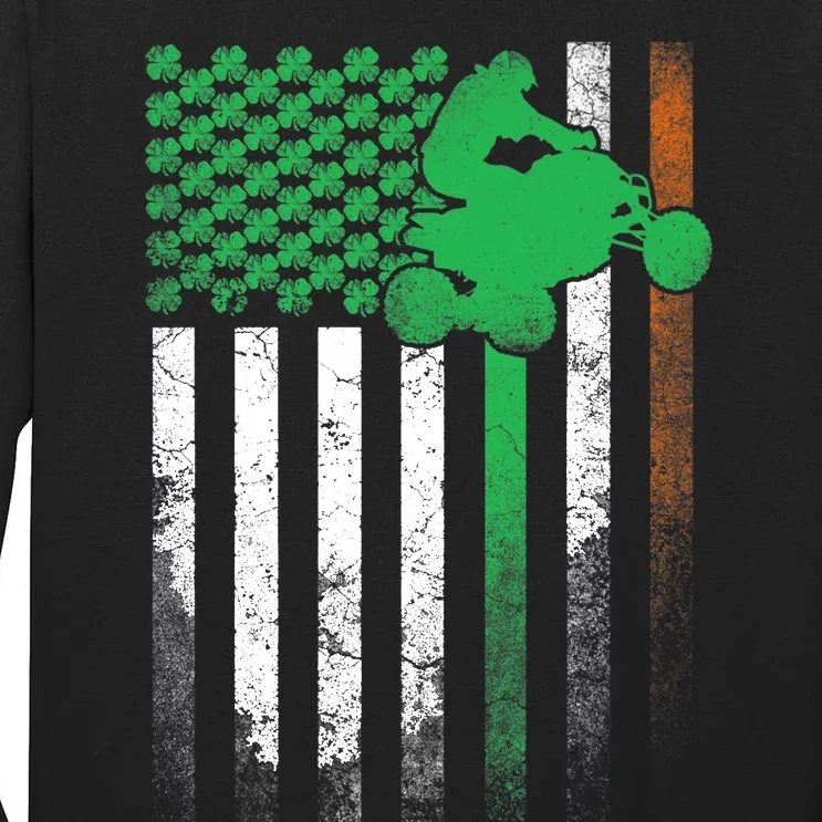 4 Wheeler ATV Gift St. Patrick's Day Irish American Flag Premium Tall Long Sleeve T-Shirt