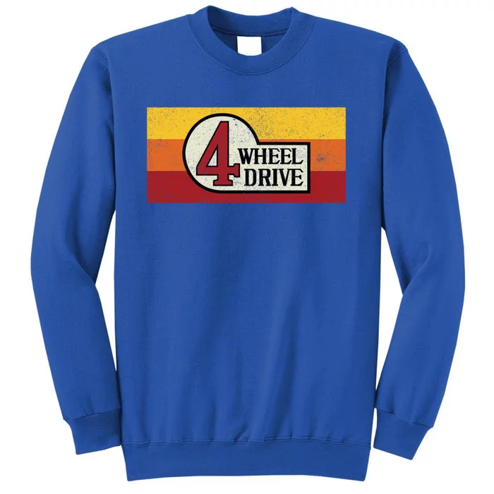 4 Wheel Drive Vintage 4x4 Overland Emblem With Stripes 4wd Funny Gift Tall Sweatshirt