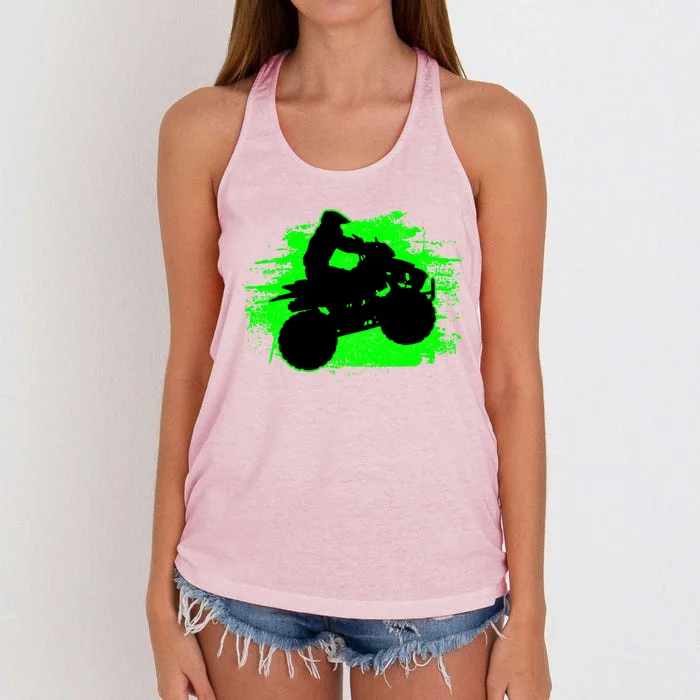 4 Wheeler Quad Bike Atv Riding Gift Cute Gift Women's Knotted Racerback Tank