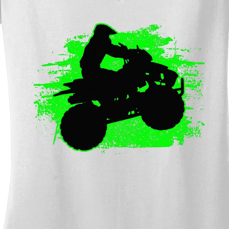 4 Wheeler Quad Bike ATV Riding Gift Women's V-Neck T-Shirt