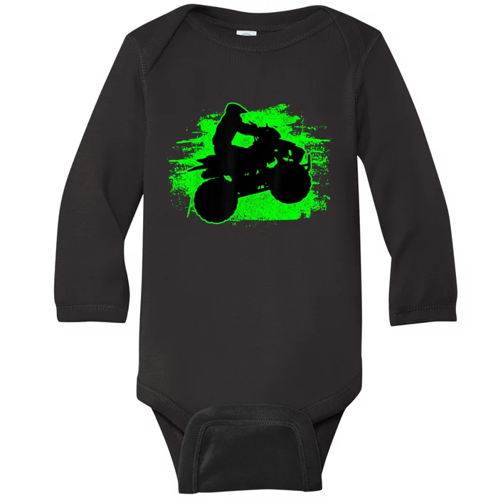 4 Wheeler Quad Bike ATV Riding Gift Men Baby Long Sleeve Bodysuit