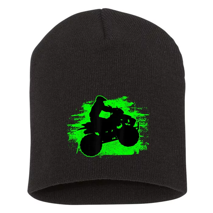 4 Wheeler Quad Bike ATV Riding Gift Men Short Acrylic Beanie