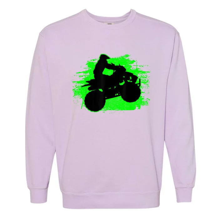 4 Wheeler Quad Bike ATV Riding Gift Men Garment-Dyed Sweatshirt