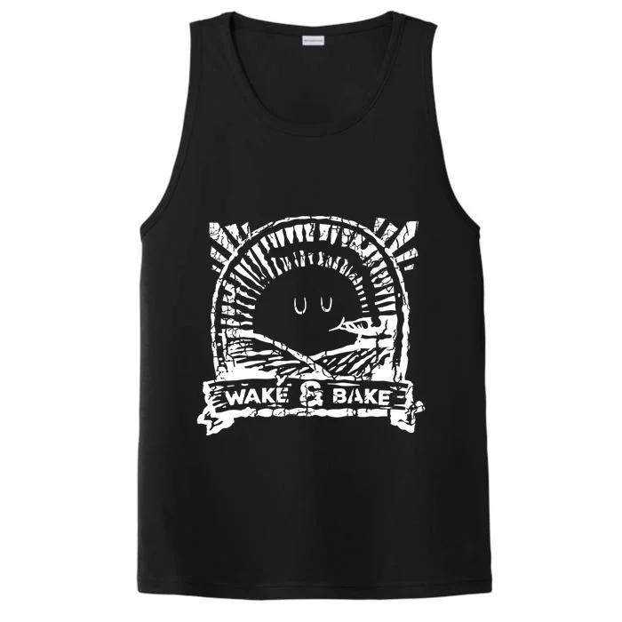 420 Weed Wake And Bake Funny Cannabis Marijuana Gift Performance Tank