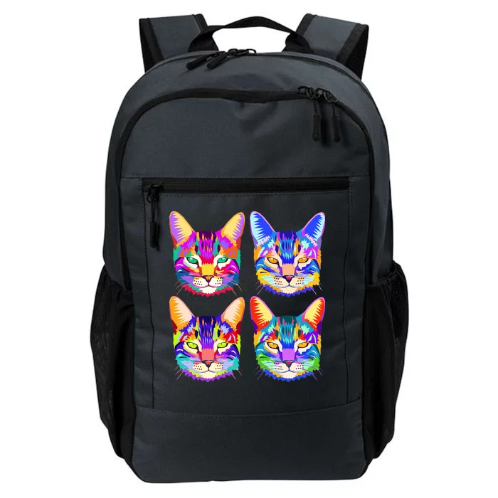 4X Cats - Colorful Portrait Daily Commute Backpack