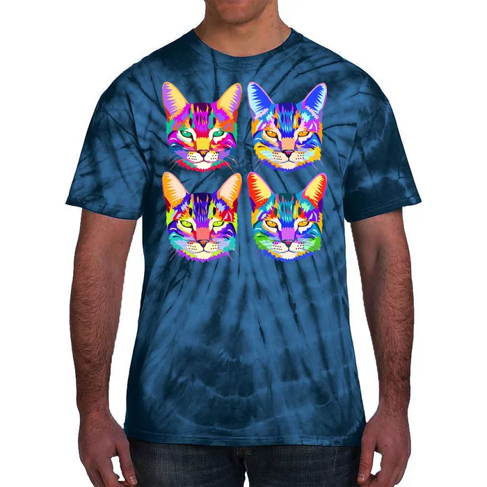 4X Cats - Colorful Portrait Tie-Dye T-Shirt