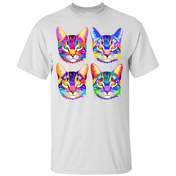 4X Cats - Colorful Portrait Tall T-Shirt