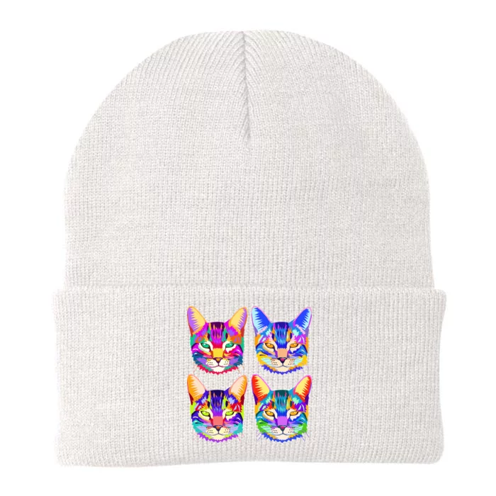 4X Cats - Colorful Portrait Knit Cap Winter Beanie