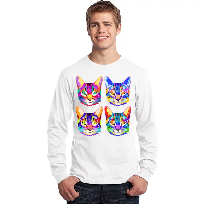 4X Cats - Colorful Portrait Tall Long Sleeve T-Shirt