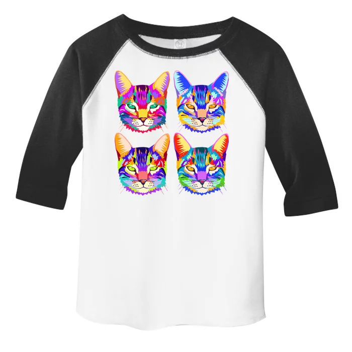 4X Cats - Colorful Portrait Toddler Fine Jersey T-Shirt