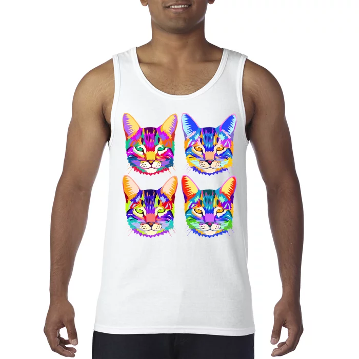 4X Cats - Colorful Portrait Tank Top