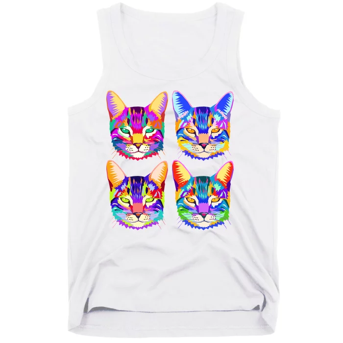 4X Cats - Colorful Portrait Tank Top