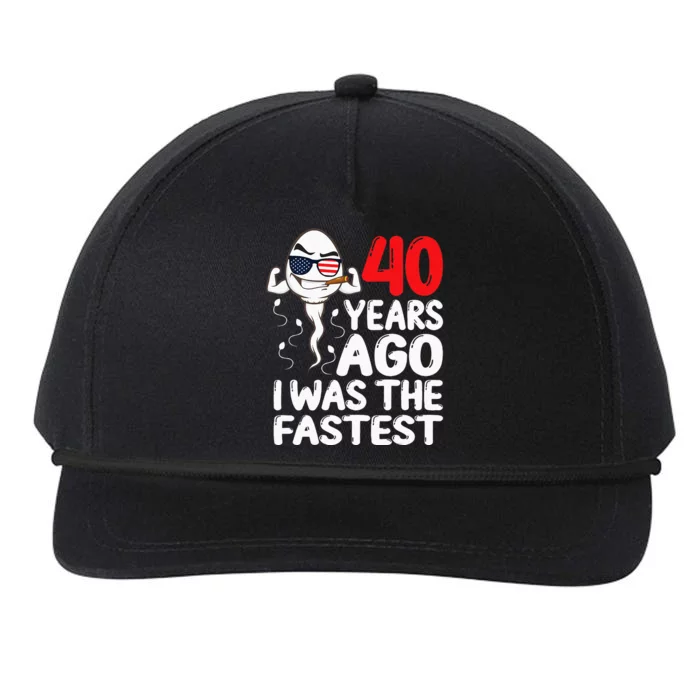 40 Years Ago I Was The Fastest 40th Birthday Funny Gag Men Snapback Five-Panel Rope Hat