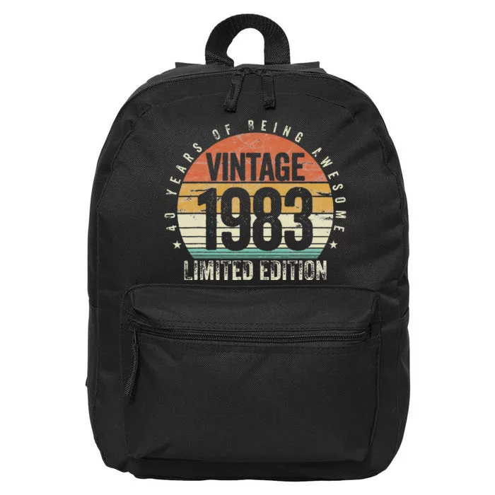 40 Years Being Awesome Vintage 1983 Limited Edition Birthday 16 in Basic Backpack