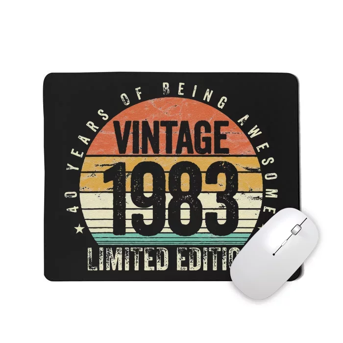 40 Years Being Awesome Vintage 1983 Limited Edition Birthday Mousepad