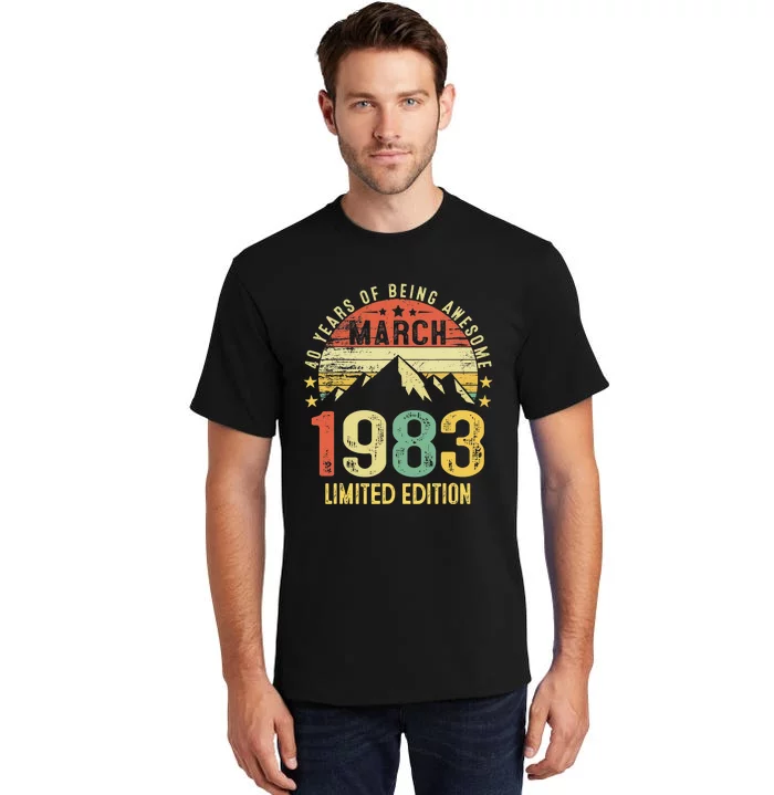 40 Year Old Gift March 1983 Limited Edition 40th Birthday Tall T-Shirt