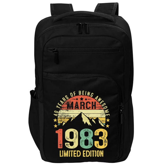 40 Year Old Gift March 1983 Limited Edition 40th Birthday Impact Tech Backpack