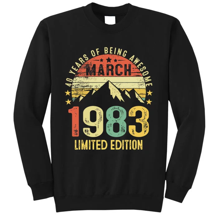 40 Year Old Gift March 1983 Limited Edition 40th Birthday Tall Sweatshirt