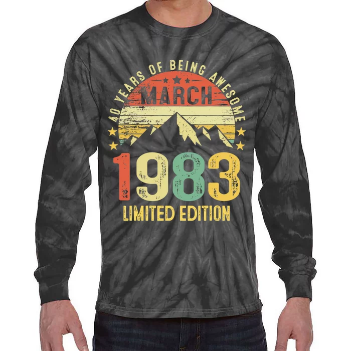 40 Year Old Gift March 1983 Limited Edition 40th Birthday Tie-Dye Long Sleeve Shirt