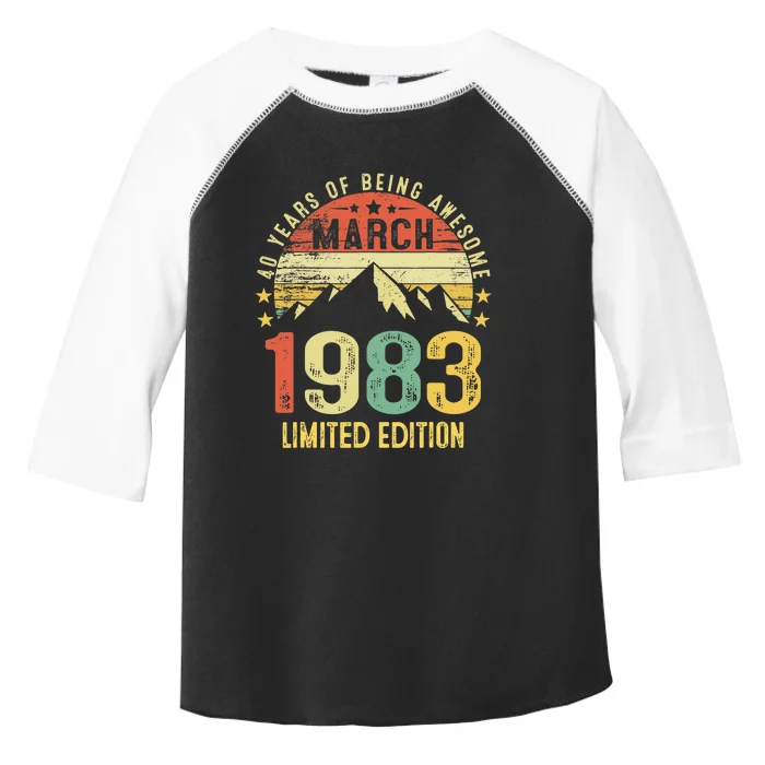 40 Year Old Gift March 1983 Limited Edition 40th Birthday Toddler Fine Jersey T-Shirt